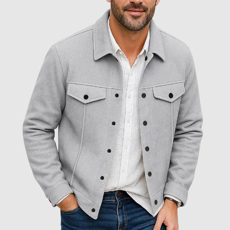 Giacca-camicia casual da uomo con colletto e tasche sul petto | Confortevole e senza tempo