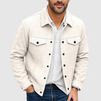 Giacca-camicia casual da uomo con colletto e tasche sul petto | Confortevole e senza tempo
