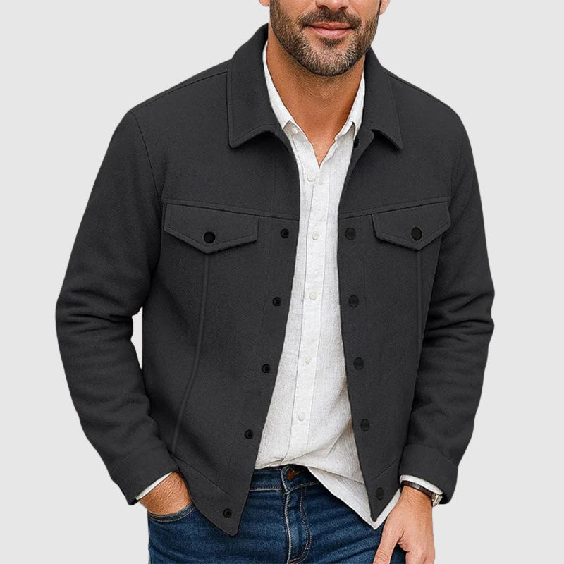 Giacca-camicia casual da uomo con colletto e tasche sul petto | Confortevole e senza tempo