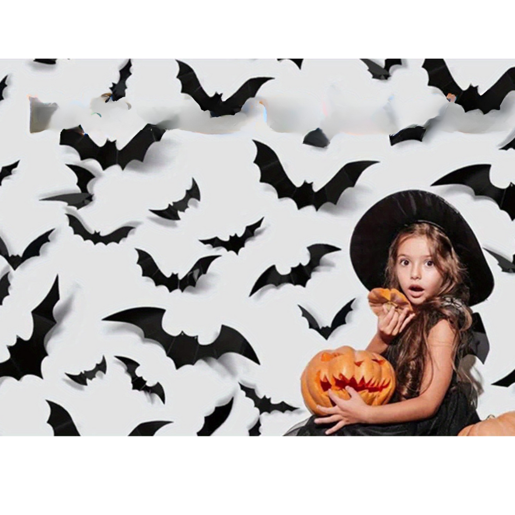 Decalcomanie da muro di Halloween | Decorazioni 3D per pipistrelli volanti