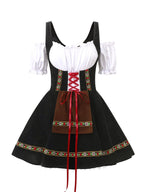 Abito da costume bavarese di Halloween taglie forti da donna | Mini outfit con maniche a sbuffo