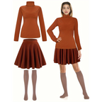Set di costumi di Halloween da cartone animato per donna | Miniabito dolcevita a maniche lunghe
