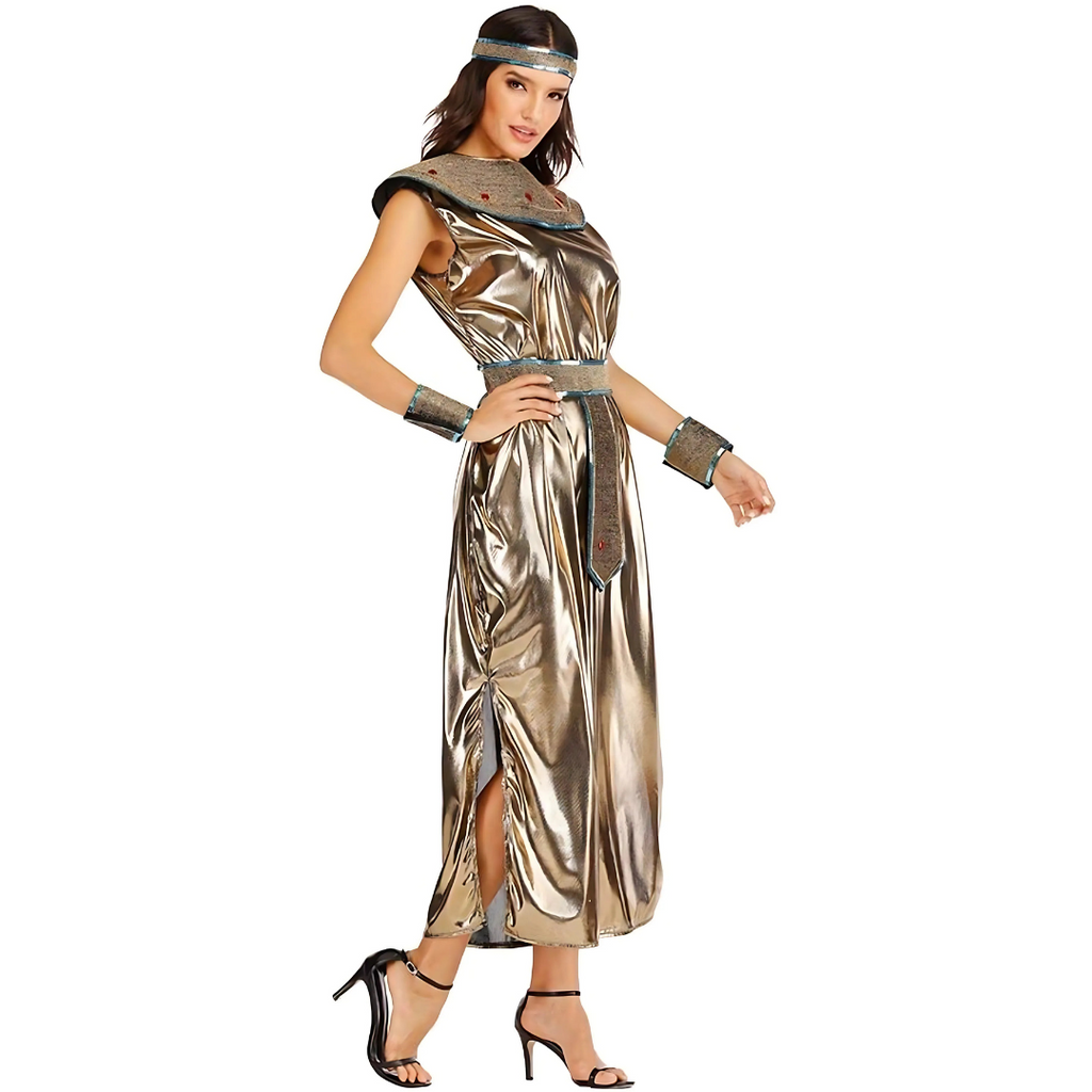 Abito elegante per costume di Halloween Cleopatra da donna | Abito lungo