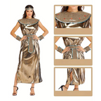 Abito elegante per costume di Halloween Cleopatra da donna | Abito lungo