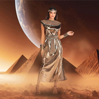 Abito elegante per costume di Halloween Cleopatra da donna | Abito lungo