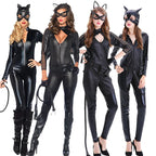 Catsuit per costume di Halloween da donna | Completo intero lucido a maniche lunghe
