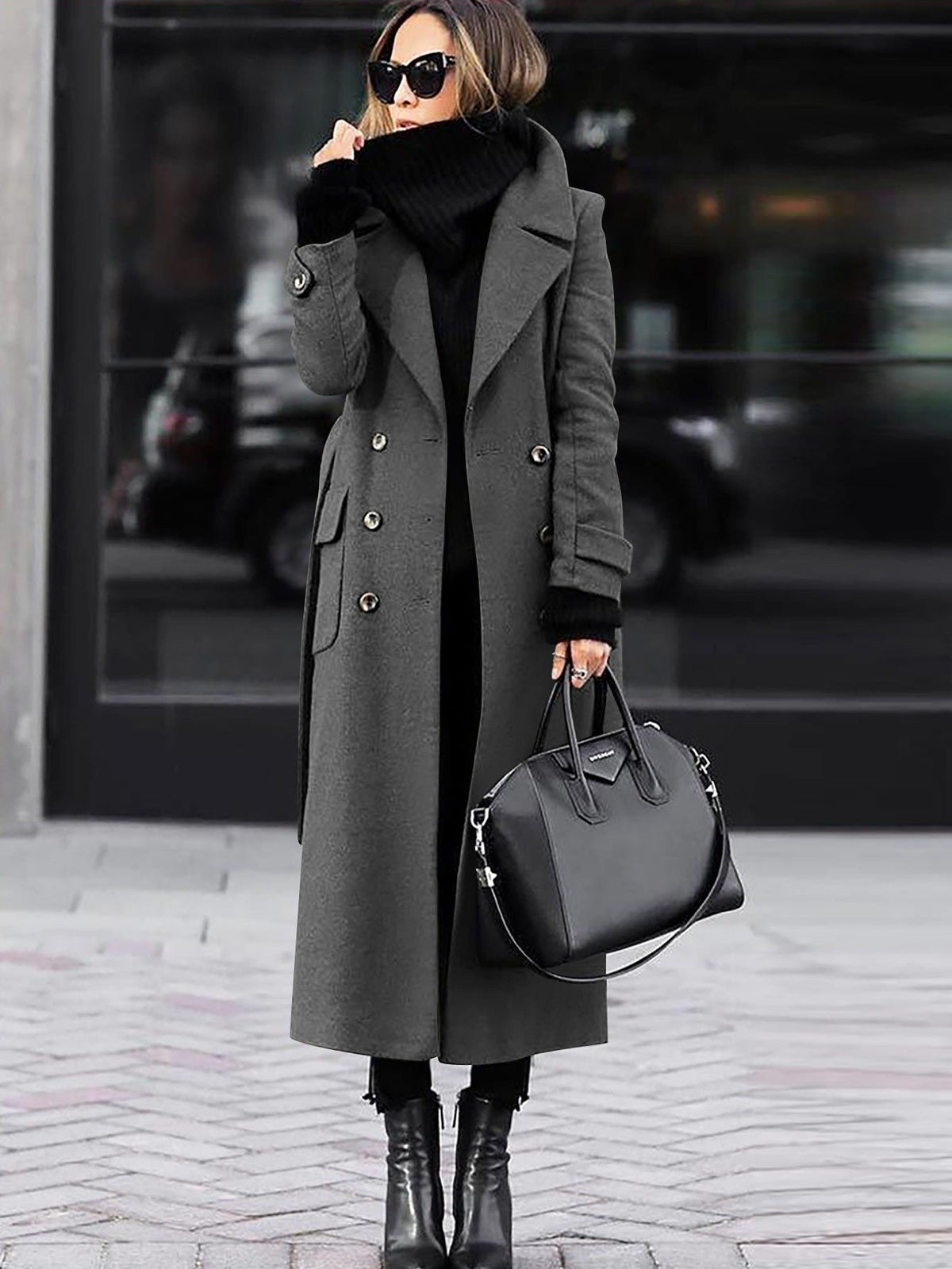 Cappotto invernale classico in lana | Design a figura intera a doppio petto