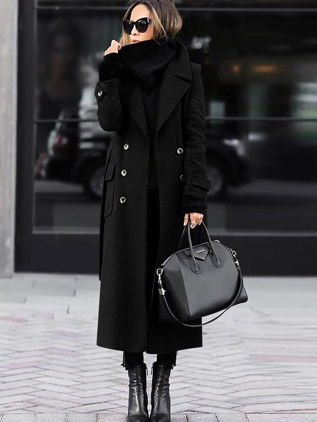 Cappotto invernale classico in lana | Design a figura intera a doppio petto