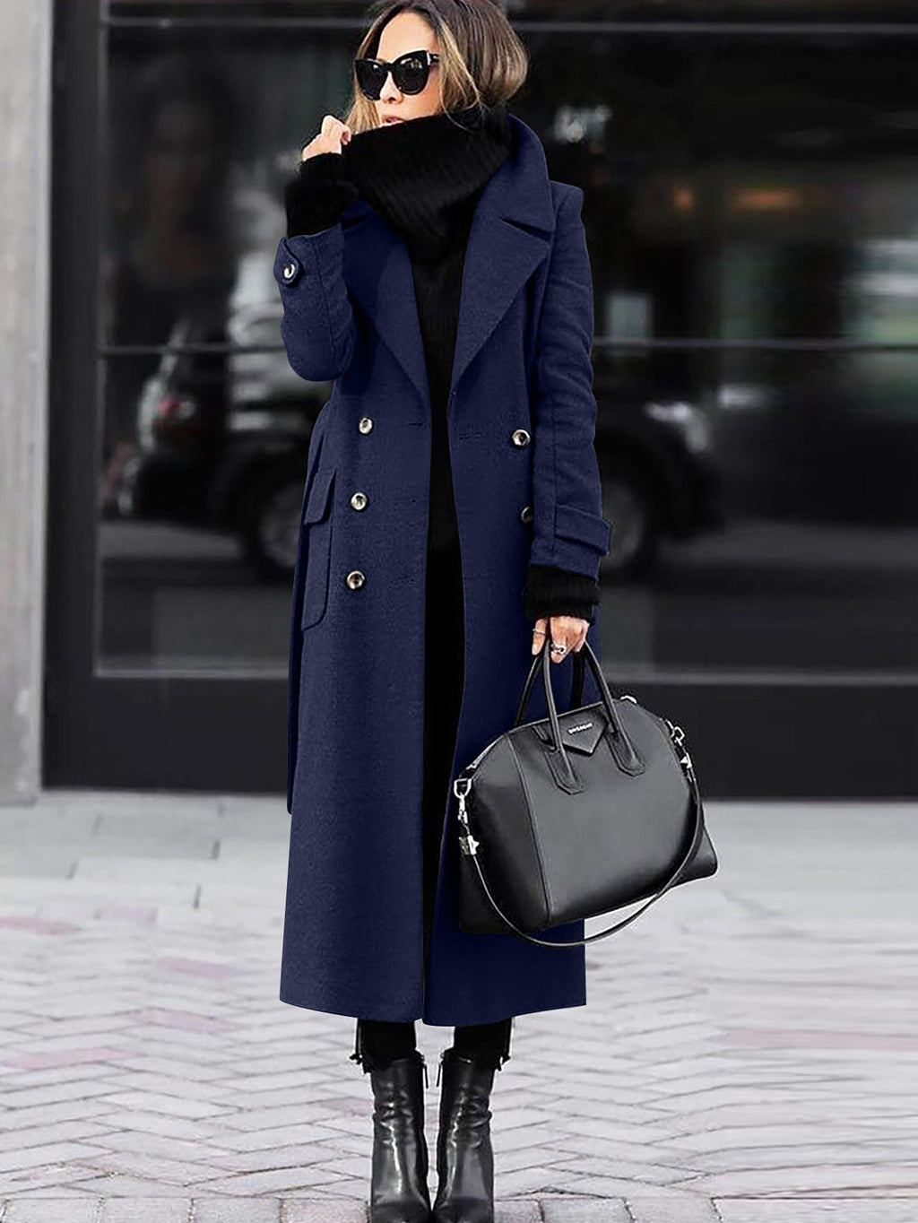 Cappotto invernale classico in lana | Design a figura intera a doppio petto