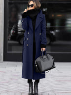 Cappotto invernale classico in lana | Design a figura intera a doppio petto