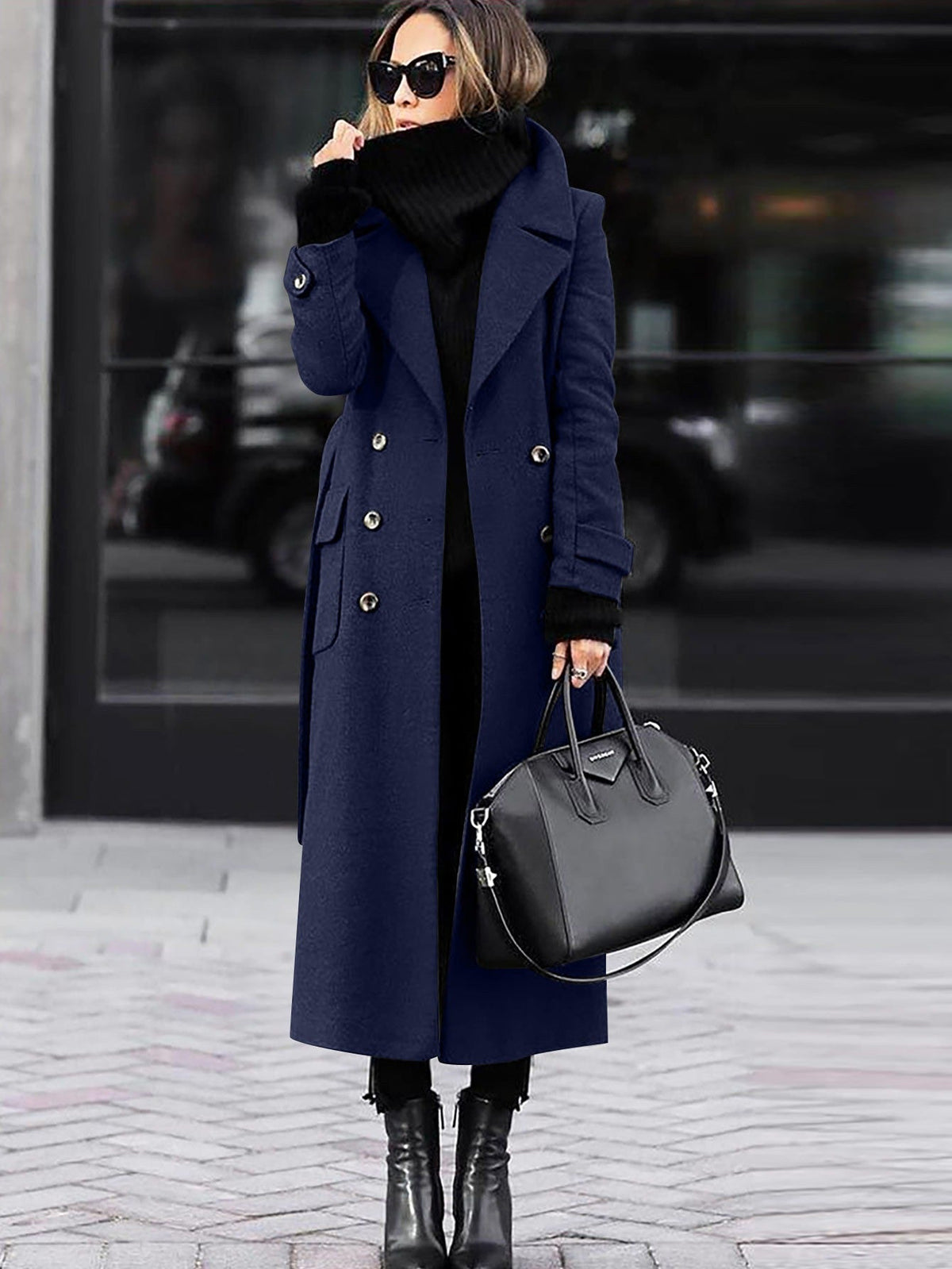 Cappotto invernale classico in lana | Design a figura intera a doppio petto