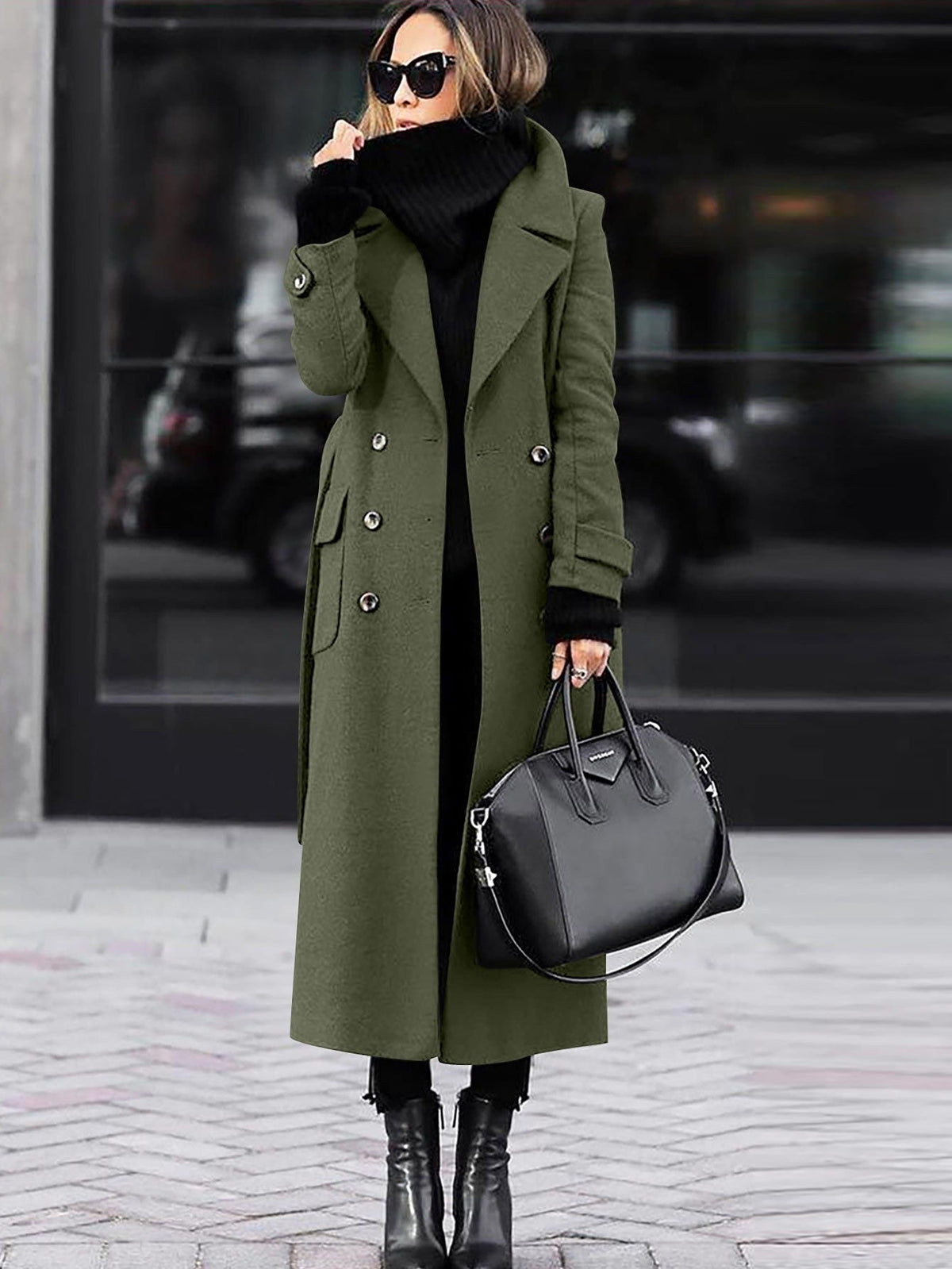 Cappotto invernale classico in lana | Design a figura intera a doppio petto