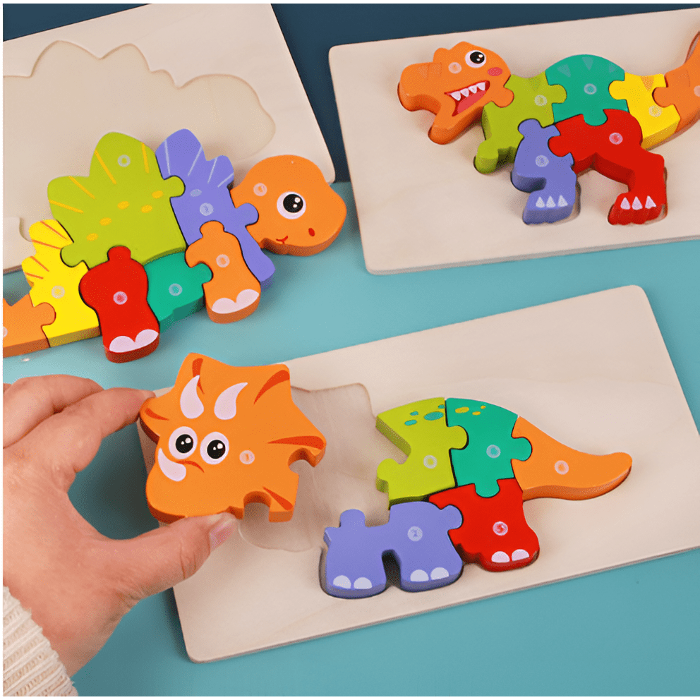 Dino Puzzle in legno - Scegli la tua avventura con i dinosauri