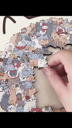 Puzzle artistico in legno Cat Craze in legno