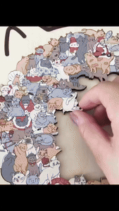 Puzzle artistico in legno Cat Craze in legno