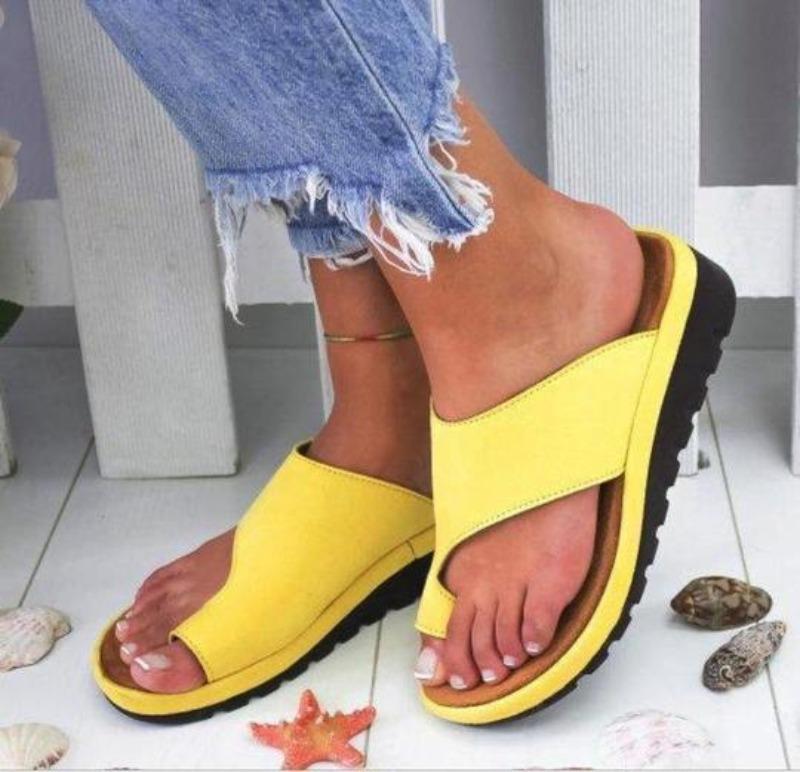 Pantofole ortopediche da donna con Voetbed Zwart Geel Zilver Goud Hallux Correctie Zomer Comfort