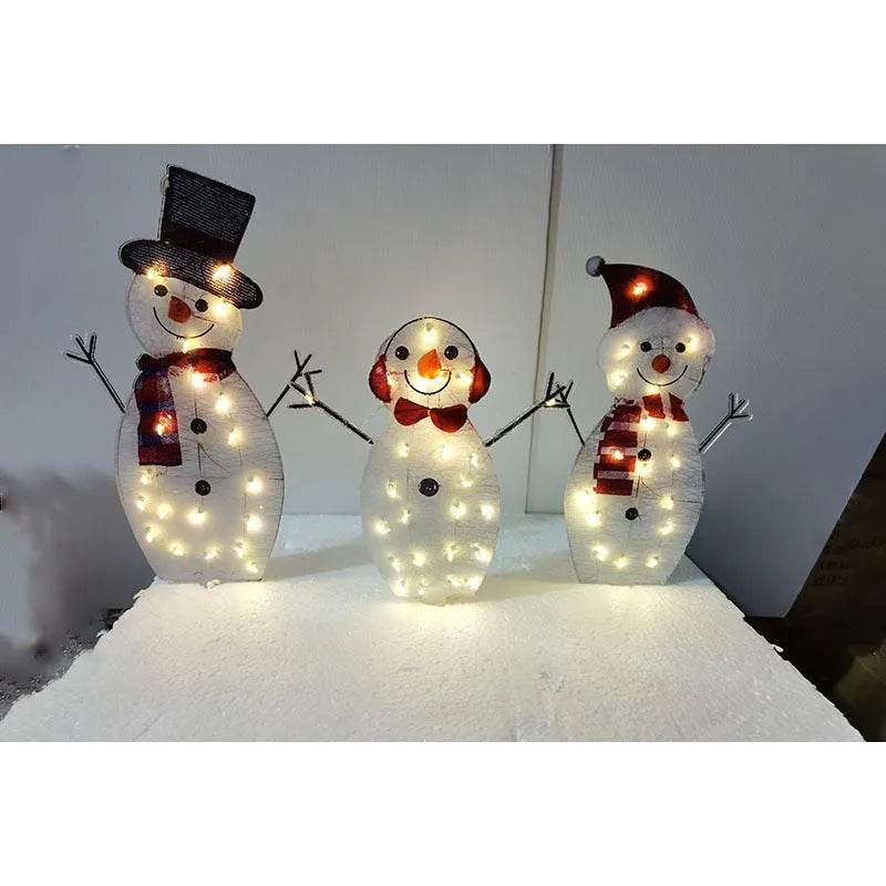Decorazione scena natalizia con luci a LED Ornamenti natalizi con pupazzo di neve