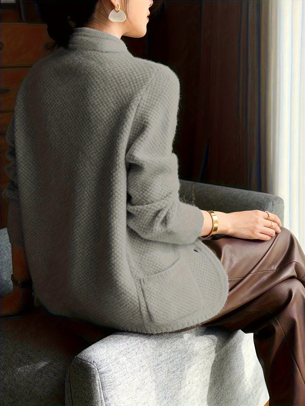 Dames Gebreide Sweater Met Opstaande Kraag | Comfortabel En Tijdloos