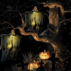 Gruselige Halloween Deko: Leuchtender Geisterschädel | 57×80 cm