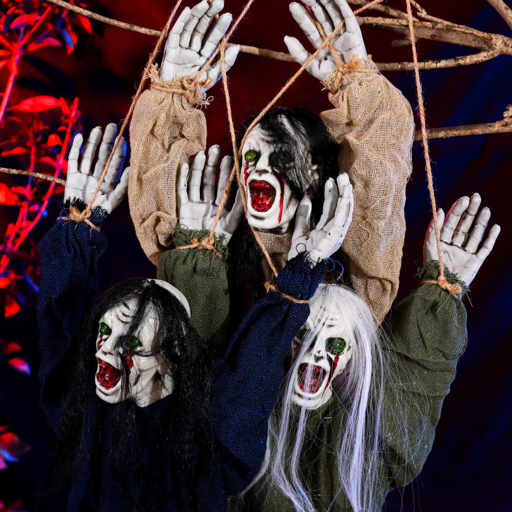 Gruselige Halloween-Deko | Schwebender Geist mit Blutflecken