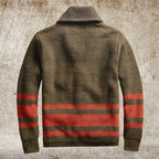 Calda giacca cardigan da uomo - collo a scialle, cotone, autunno