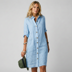 Abito camicia da donna in lino traspirante