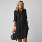 Abito camicia da donna in lino traspirante