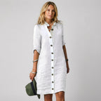 Abito camicia da donna in lino traspirante