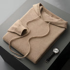 Pullover con cappuccio Herren Merino Wolle Strick