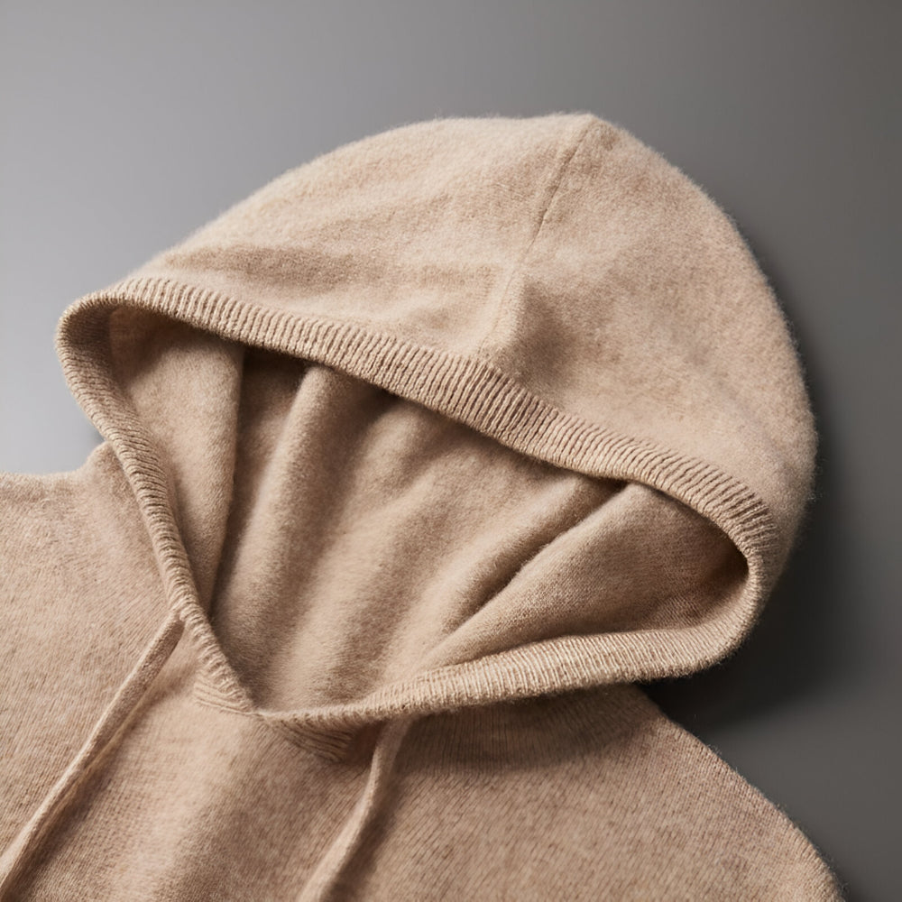 Pullover con cappuccio Herren Merino Wolle Strick