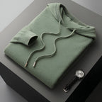 Pullover con cappuccio Herren Merino Wolle Strick