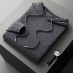 Pullover con cappuccio Herren Merino Wolle Strick