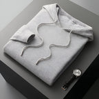 Pullover con cappuccio Herren Merino Wolle Strick