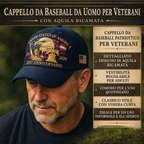 Cappellino da baseball da uomo con aquila patriottica, cappello per veterani del 250° anniversario
