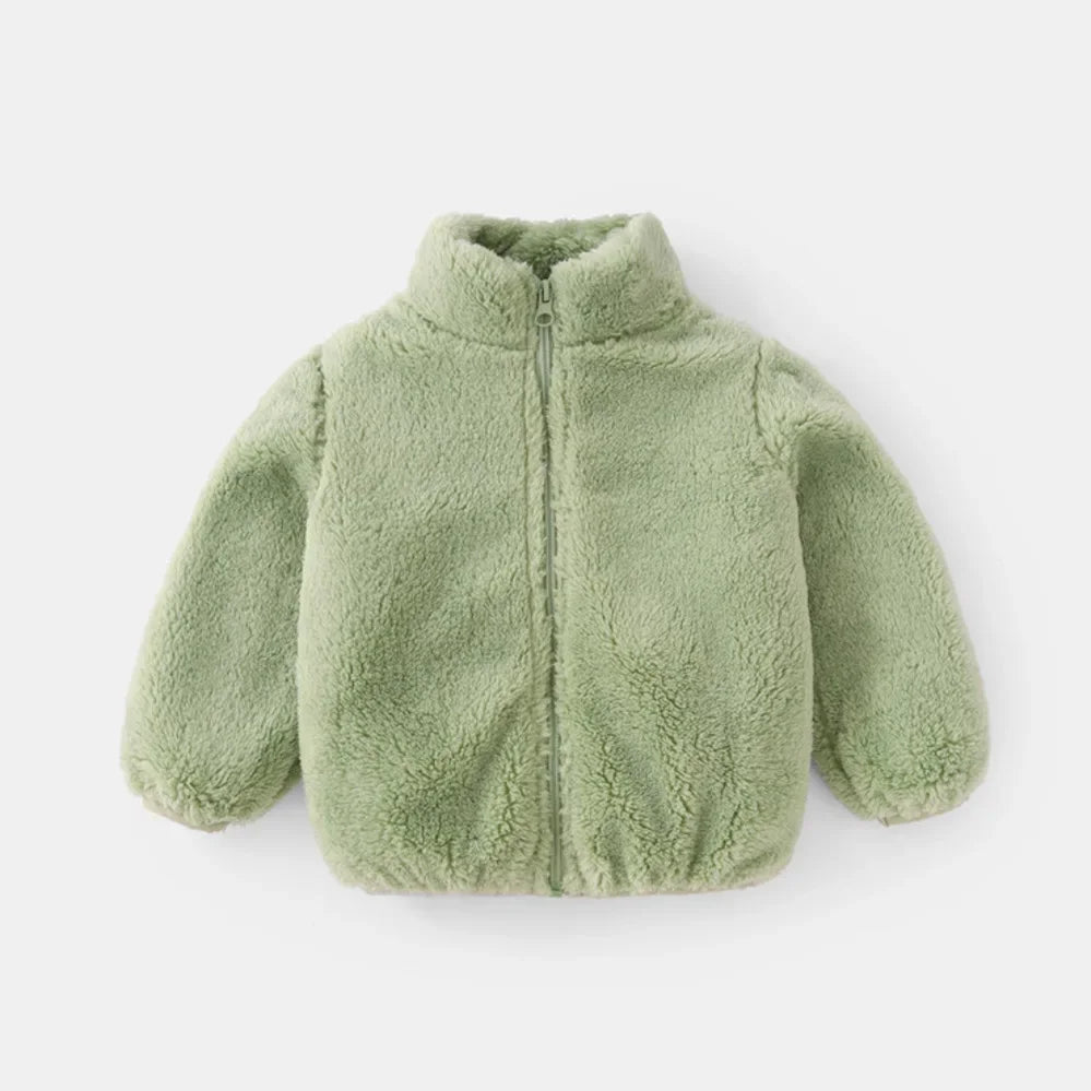 Calda giacca in pile per bambini per l'autunno e l'inverno