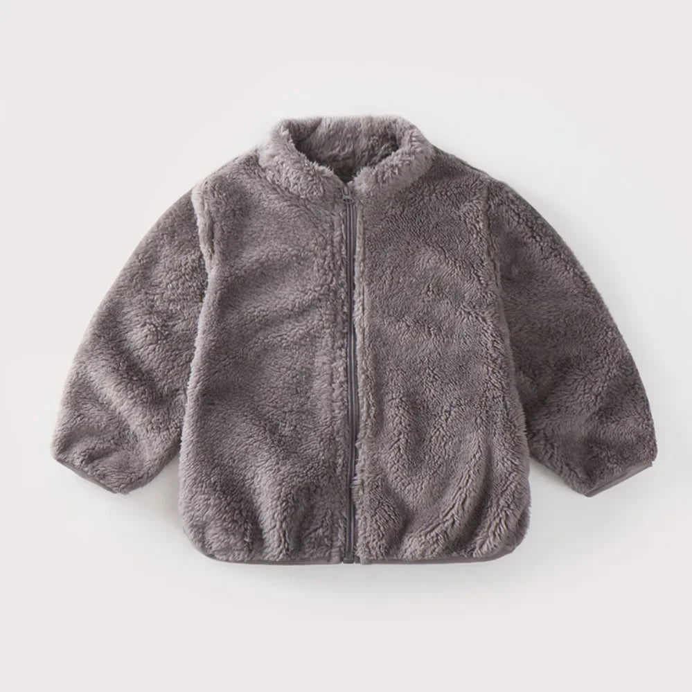 Calda giacca in pile per bambini per l'autunno e l'inverno