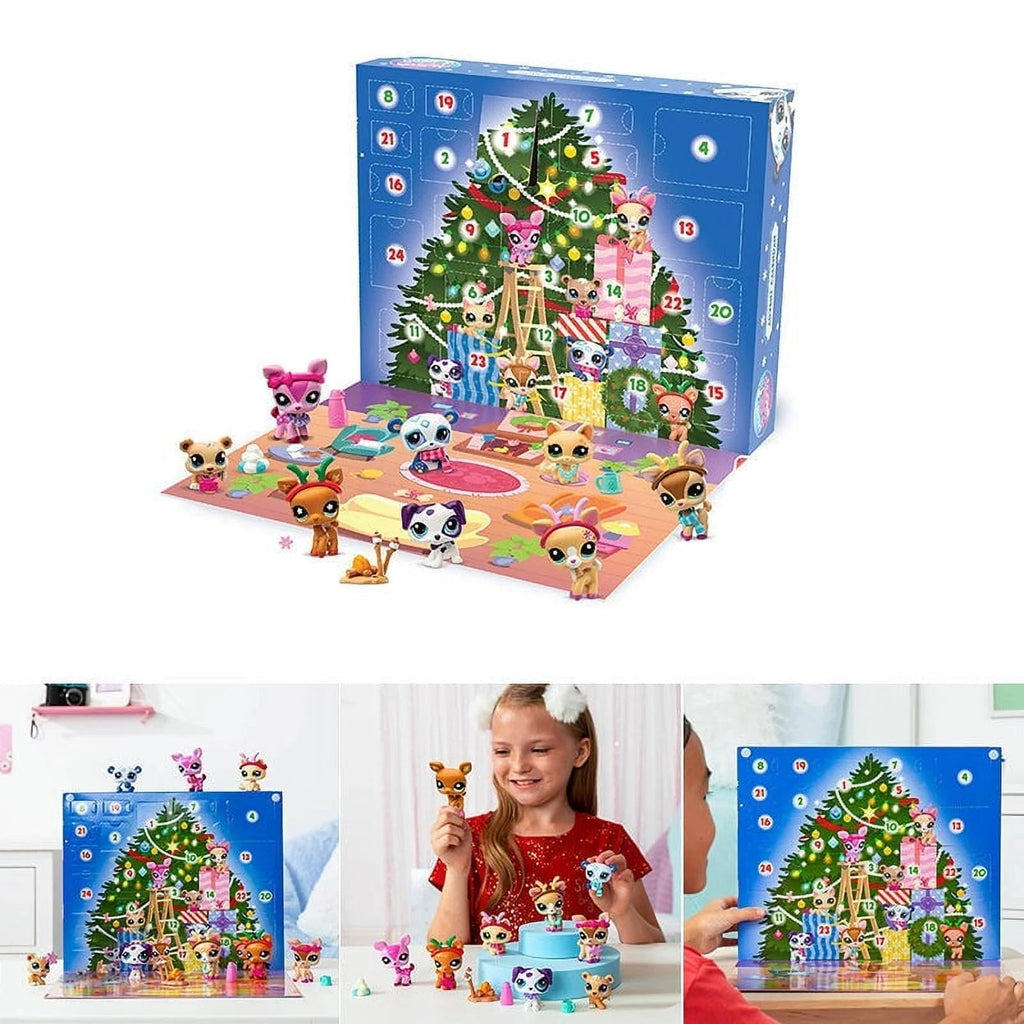 Calendario dell'Avvento per piccoli animali con figure misteriose | Giocattoli interattivi per bambini, plastica resistente