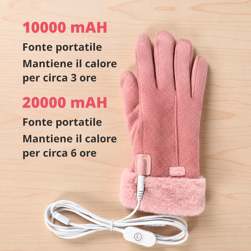 Heated Gloves for Women UK – Guanti invernali termici impermeabili da donna con touch screen e design riscaldato ricaric