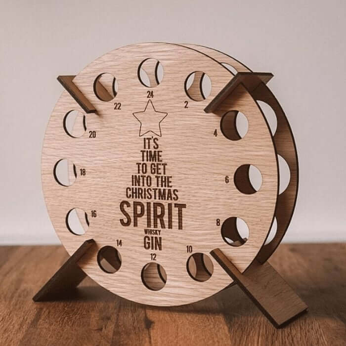Albero calendario dell’Avvento di Natale | Portabirra e portavino in legno | Betulla riutilizzabile