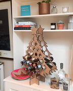 Albero calendario dell’Avvento di Natale | Portabirra e portavino in legno | Betulla riutilizzabile
