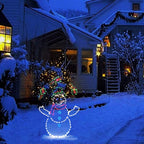 Animated LED Snowball Fight Light | Decorazione natalizia da esterno con pupazzo di neve e pinguino
