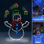 Animated LED Snowball Fight Light | Decorazione natalizia da esterno con pupazzo di neve e pinguino