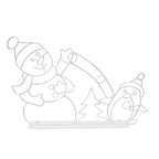 Animated LED Snowball Fight Light | Decorazione natalizia da esterno con pupazzo di neve e pinguino
