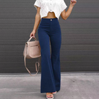 Pantaloni di velluto a coste a vita alta | Design svasato organico