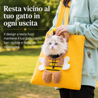 borsa trasportino aperta per gatti per passeggiate e visite dal veterinario - Borsa in canvas leggera per gatti e cani d
