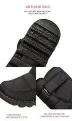 Stivali da neve da donna, stivali invernali impermeabili antivento e antiscivolo con gambo alto, suola tendinea anatomica calda