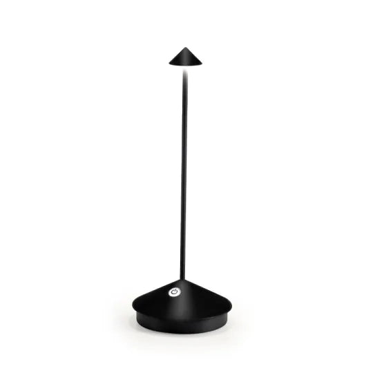 Lampada da tavolo LED senza fili bianca e dorata dal design moderno per soggiorno o terrazza