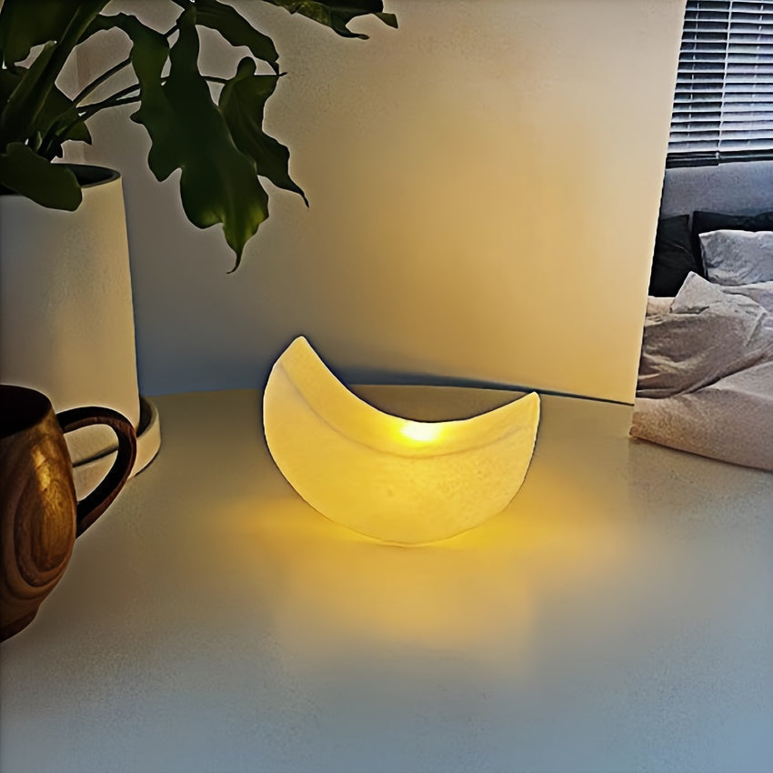Lampada da notte a mezzaluna in stile Art Déco | Alimentato a batteria con interruttore
