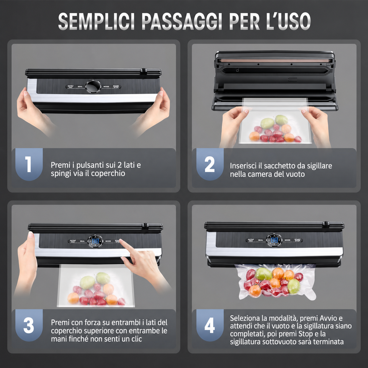 Sigillatrice Sottovuoto Professionale 8-in-1 | Taglierina di Precisione Integrata | Modalità per Alimenti Secchi e Umidi