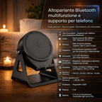Supporto telefono a induzione con altoparlante Bluetooth e caricatore wireless